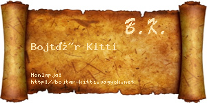 Bojtár Kitti névjegykártya